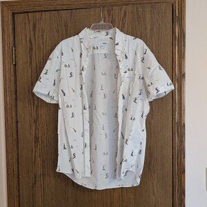 Mens Button Down Short Sleeve Shirt